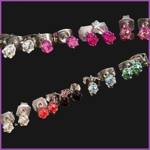 NWOT Set of Faux Gemstone Stud Earrings